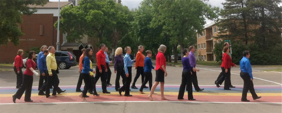 OVC Rainbow Crosswalk, Edmonton, June 2015